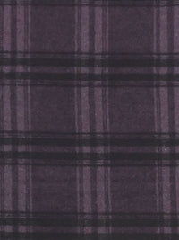 Dark Royal Purple/Black Wool/Polyester Plaid Heavy Flannel Suiting 60W