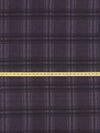 Dark Royal Purple/Black Wool/Polyester Plaid Heavy Flannel Suiting 60W