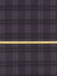 Dark Royal Purple/Black Wool/Polyester Plaid Heavy Flannel Suiting 60W