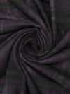 Dark Royal Purple/Black Wool/Polyester Plaid Heavy Flannel Suiting 60W