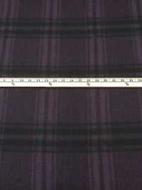 Dark Royal Purple/Black Wool/Polyester Plaid Heavy Flannel Suiting 60W