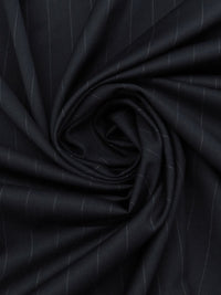 Midnight Navy/Iron Gray 100% Wool Vertical Pinstripe Twill Suiting 62W