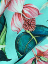 Pale Robin Egg Blue/Amaranth Pink/Dark Cyan 100% Rayon Hummingbird Floral Print Challis 54W