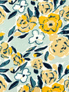 Pale Jade/Deep Lemon/White 100% Rayon Floral Print Challis 54W