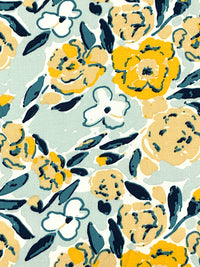 Pale Jade/Deep Lemon/White 100% Rayon Floral Print Challis 54W