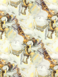 Alabaster/Soft Yellow/Deep Amethyst 100% Recycled Viscose Marbled-Look Print Shirt Weight Woven - Ecoliva - 58W