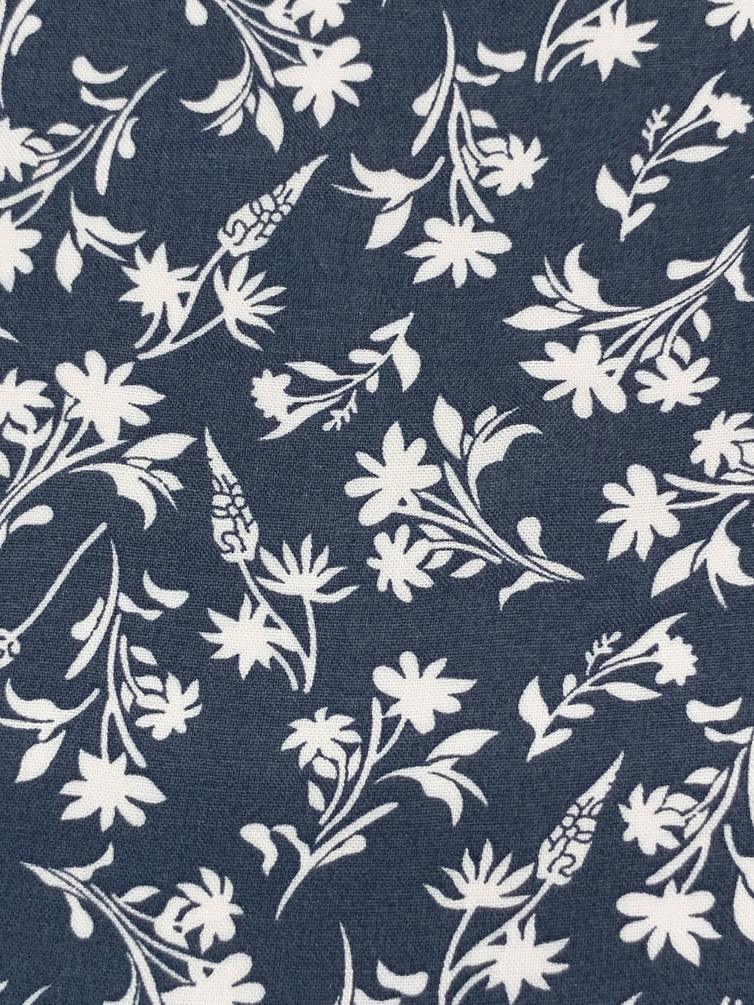 Independence Blue/White 100% Rayon Floral Print Challis 54W