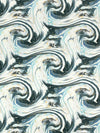 Penguin White/Cerulean Frost/Dark Slate 100% Recycled Viscose Paint Swirl Print Shirt Weight Woven - Ecoliva - 58W