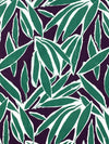 Tropical Rain Forest Green/Deep Purple/White 100% Rayon Floral Print Challis 54W