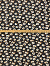 Black/White/Goldenrod/Sepia 100% Rayon Floral Dots Print Challis 54W