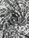 Charcoal/White/Gray 100% Recycled Viscose Abstract Print Shirt Weight Woven - Ecoliva - 58W