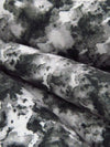 Charcoal/White/Gray 100% Recycled Viscose Abstract Print Shirt Weight Woven - Ecoliva - 58W