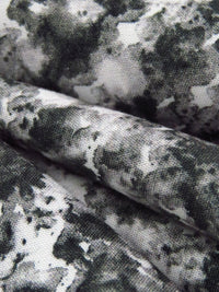 Charcoal/White/Gray 100% Recycled Viscose Abstract Print Shirt Weight Woven - Ecoliva - 58W