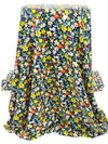 Dark Royal Blue/Yellow/Red/White 100% Rayon Floral Print Challis 54W