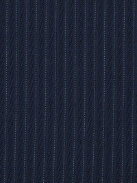 Navy Blue/Ghost White Wool/Nylon Vertical Pinstripe Novelty Weave Suiting 60W