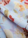 Pale Cerulean Blue/Bright Melon Orange/Iron Gray/Multi 100% Rayon Floral Print Challis 56W