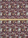 Dark Cabernet Red/Deep Forest Green/Apple Yellow/Multi 100% Rayon Floral Print Challis 58W