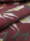 Dark Cabernet Red/Deep Forest Green/Apple Yellow/Multi 100% Rayon Floral Print Challis 58W