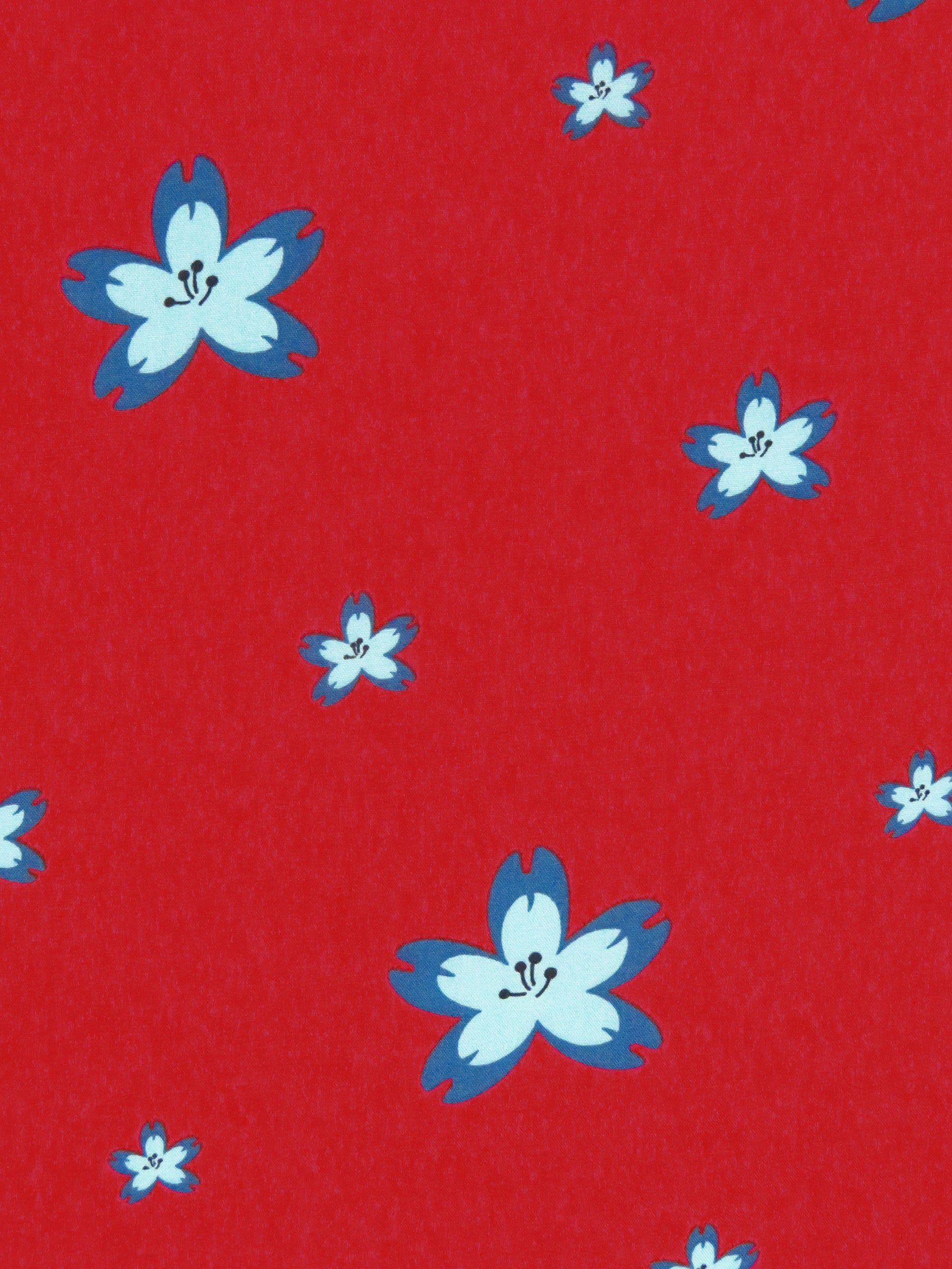 Cherry Red/Powder Blue/Azure Blue/Navy 100% Cotton Cherry Blossom