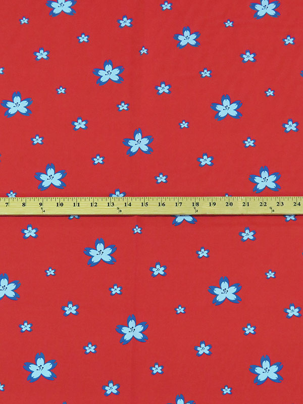 Cherry Red/Powder Blue/Azure Blue/Navy 100% Cotton Cherry Blossom Print Poplin Shirting 60W