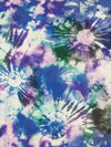 Cobalt/Amethyst/Forest Green/Multi 100% Cotton Tie-Dye Look Print Poplin Shirting 60W