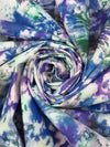 Cobalt/Amethyst/Forest Green/Multi 100% Cotton Tie-Dye Look Print Poplin Shirting 60W