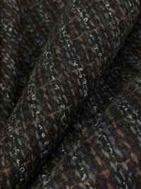 Black/Coffee/Granite/Off-White Wool/Polyester Novelty Weave Heavy Suiting 58W