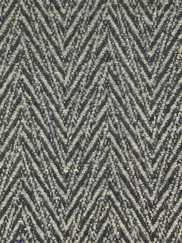 Muted Black/Stone Wool/Polyester Chevron-Look Weave Heavy Suiting/Coating 58W