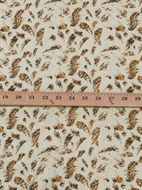 Wheat/Cinnamon Brown/Dark Cedar Brown 100% Linen Brush Stroke Print Shirt Weight Woven 60W