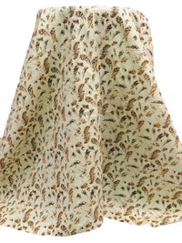 Wheat/Cinnamon Brown/Dark Cedar Brown 100% Linen Brush Stroke Print Shirt Weight Woven 60W