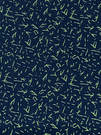 Navy/Light Green 100% Cotton Mini Abstract Etches Print Poplin Shirting 56W