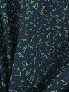 Navy/Light Green 100% Cotton Mini Abstract Etches Print Poplin Shirting 56W