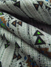 Soft Gray/Coyote Brown/Lime/Sea Blue/Black 100% Recycled Viscose Vertical Dash Southwestern Medallion Print Shirt Weight Woven - Ecoliva - 58W