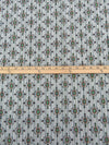 Soft Gray/Coyote Brown/Lime/Sea Blue/Black 100% Recycled Viscose Vertical Dash Southwestern Medallion Print Shirt Weight Woven - Ecoliva - 58W