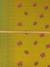 Dijon/Paradise Pink/Fern Green 100% Rayon Zig Zag Single Border Floral Dot Print Challis 54W