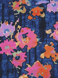 Midnight Blue/Magenta/Carrot Orange/Multi 100% Cotton Tie-Dye Print Lawn 54W