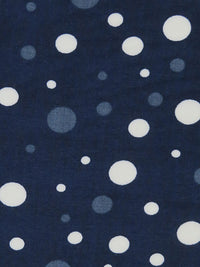 Navy/Ghost White/Dark Slate Blue 100% Rayon Polka Dot Print Challis 54W