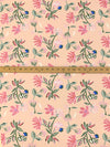 Apricot/Amaranth Pink/Cerulean Blue 100% Rayon Floral Print Challis 54W