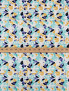 Midnight Blue/Marigold/Seafoam/Multi 100% Rayon Splotches Print Challis 54W