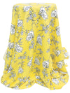 Yellow/White/Dark Navy 100% Rayon Sketch Floral Print Challis 54W