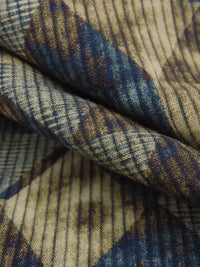 Stoney Beige/Deep Pacific Blue/Charcoal/Multi 100% Rayon Mottled Diamond Print Shirt Weight Woven - Ecoliva - 56W