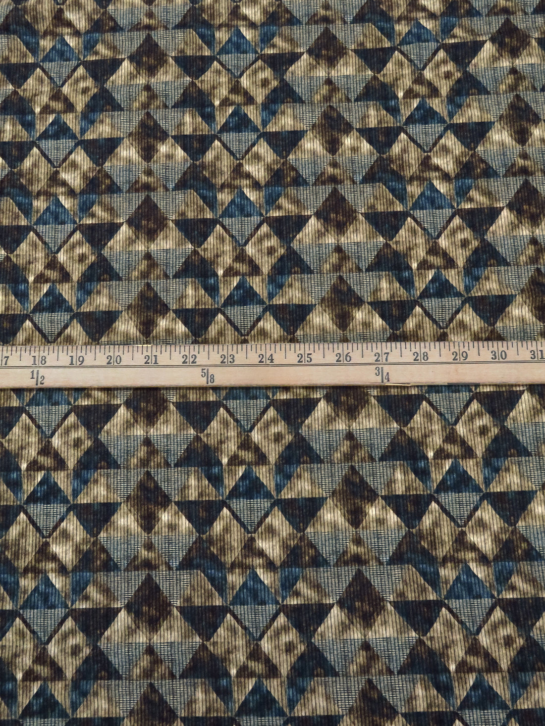 Stoney Beige/Deep Pacific Blue/Charcoal/Multi 100% Rayon Mottled Diamond Print Shirt Weight Woven - Ecoliva - 56W