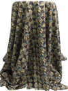 Stoney Beige/Deep Pacific Blue/Charcoal/Multi 100% Rayon Mottled Diamond Print Shirt Weight Woven - Ecoliva - 56W