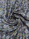 Slate Blue/Olive/Sapphire 100% Rayon Mottled Diamond Print Shirt Weight Woven - Ecoliva - 56W