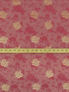 Mauve Rose/Gold/English Red 100% Rayon Floral Foil Print Challis 50W