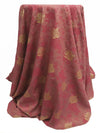 Mauve Rose/Gold/English Red 100% Rayon Floral Foil Print Challis 50W