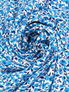 Cerulean/White/Navy 100% Rayon Floral Print Challis 54W