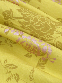 Citrine/Gold/Dijon 100% Rayon Floral Foil Print Challis 52W