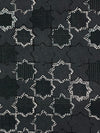 Dark Gunmetal/Off-White/Black 100% Rayon Abstract Geometric Print Challis 54W