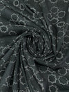 Dark Gunmetal/Off-White/Black 100% Rayon Abstract Geometric Print Challis 54W